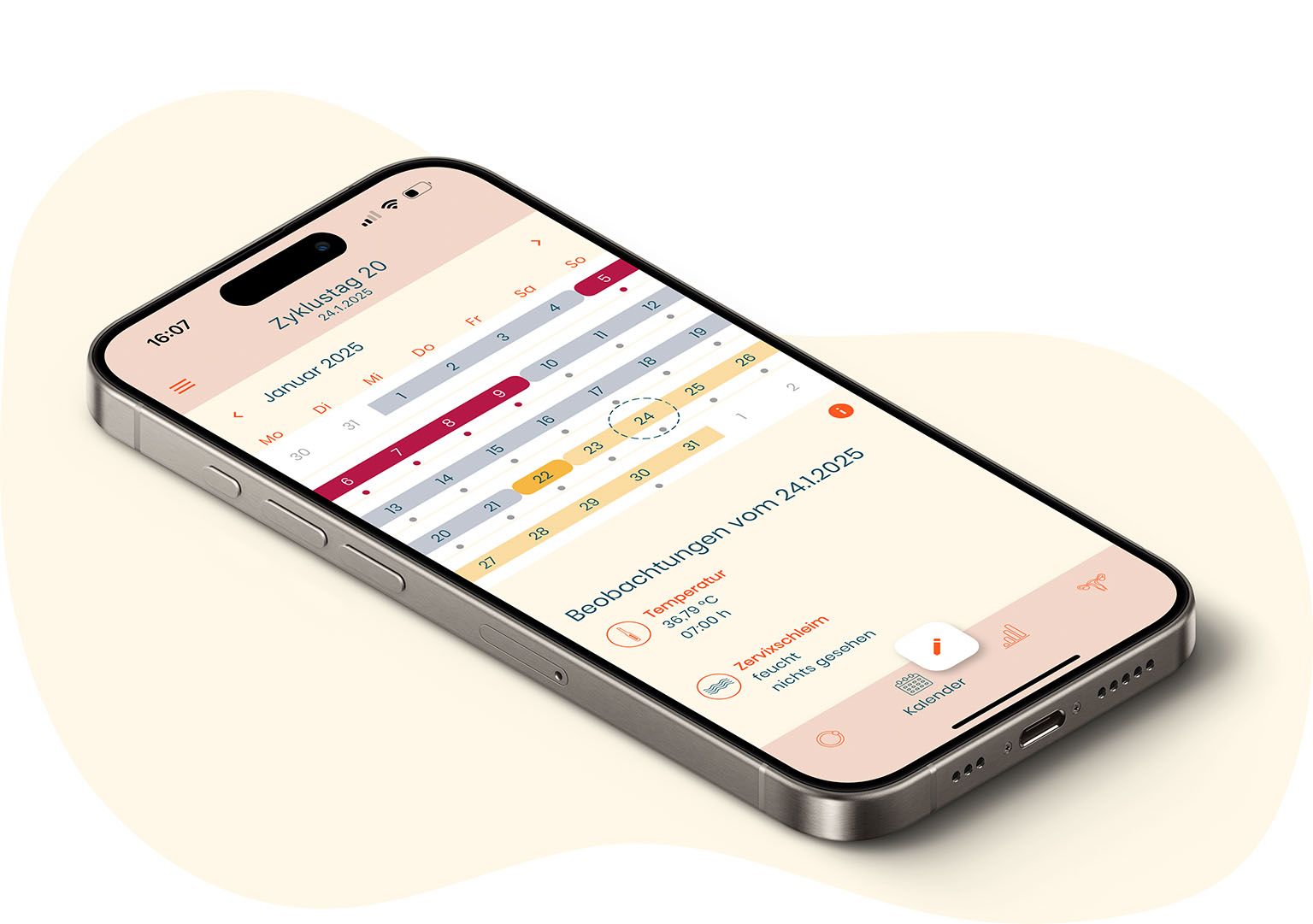 Die ovolution App zeigt deine Zykluskurve